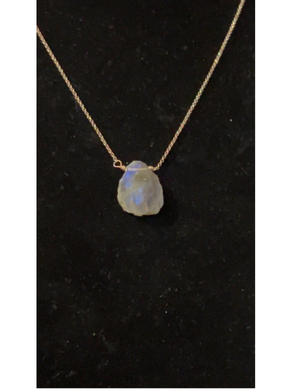 Women's Luna Norte Gold Tone Necklace with Blue Stone, One Size